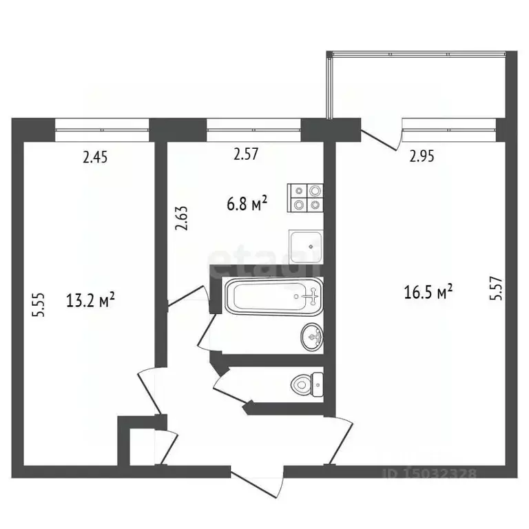 2-к кв. Владимирская область, Муром ул. Свердлова, 38 (44.0 м) - Фото 1