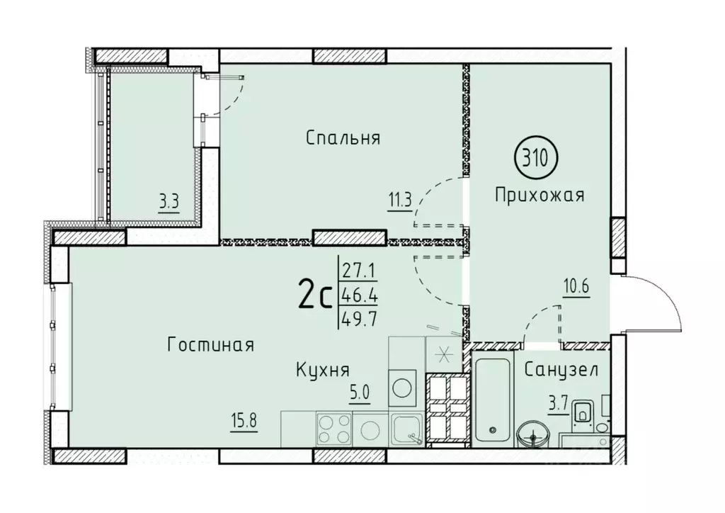 Свободной планировки кв. Саратовская область, Энгельс ул. Марины ... - Фото 1