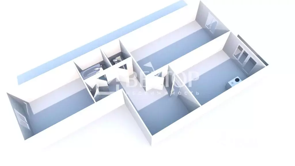 2-к кв. Костромская область, Кострома ул. Даремская, 5 (57.0 м) - Фото 2
