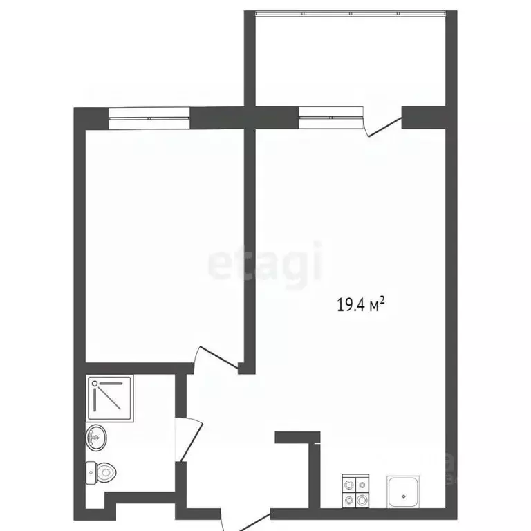 1-к кв. Тюменская область, Тюмень ул. Монтажников, 59 (44.2 м) - Фото 2