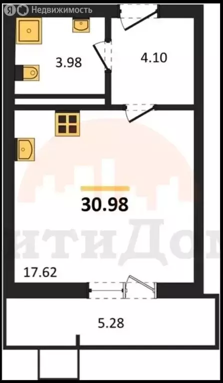 1-комнатная квартира: Гвардейское, Курганная улица, 31к3 (31 м) - Фото 1