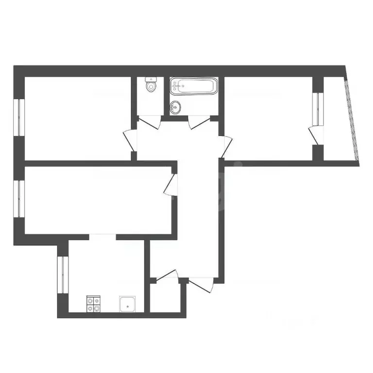3-к кв. Тюменская область, Тюмень Камчатская ул., 2 (65.5 м) - Фото 1