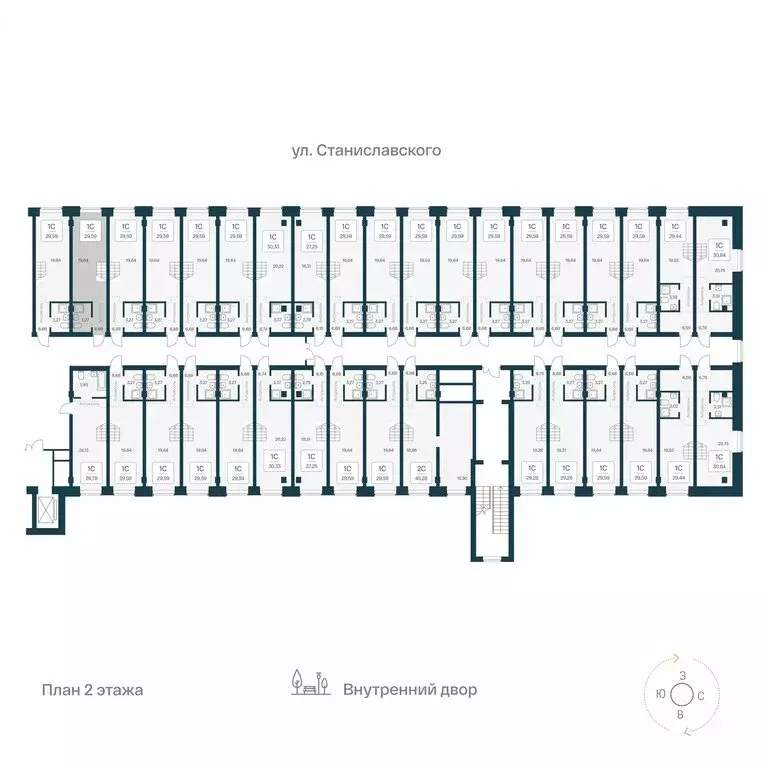 Квартира-студия: Новосибирск, улица Станиславского, 25 (29.59 м) - Фото 1
