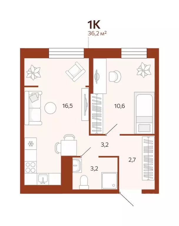 1-к кв. Тюменская область, Тюмень ул. Новаторов, 30 (36.2 м) - Фото 0