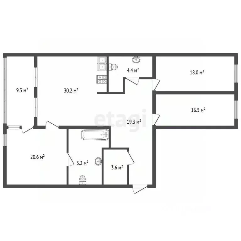 3-к кв. Санкт-Петербург ул. Большая Зеленина, 34 (110.8 м) - Фото 2