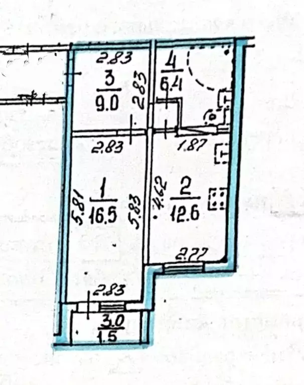 1-к кв. Санкт-Петербург просп. Кузнецова, 22к1 (46.0 м) - Фото 2