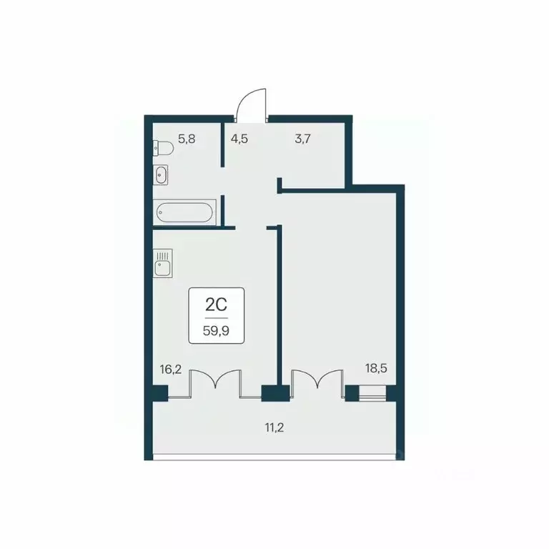 2-к кв. Крым, Алупка ш. Севастопольское, 6Ак3 (59.9 м) - Фото 1