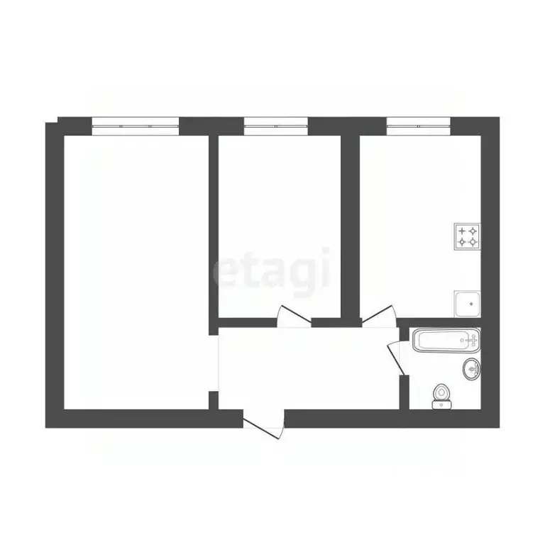 2-к кв. Бурятия, Улан-Удэ ул. Лебедева, 7А (44.5 м) - Фото 2