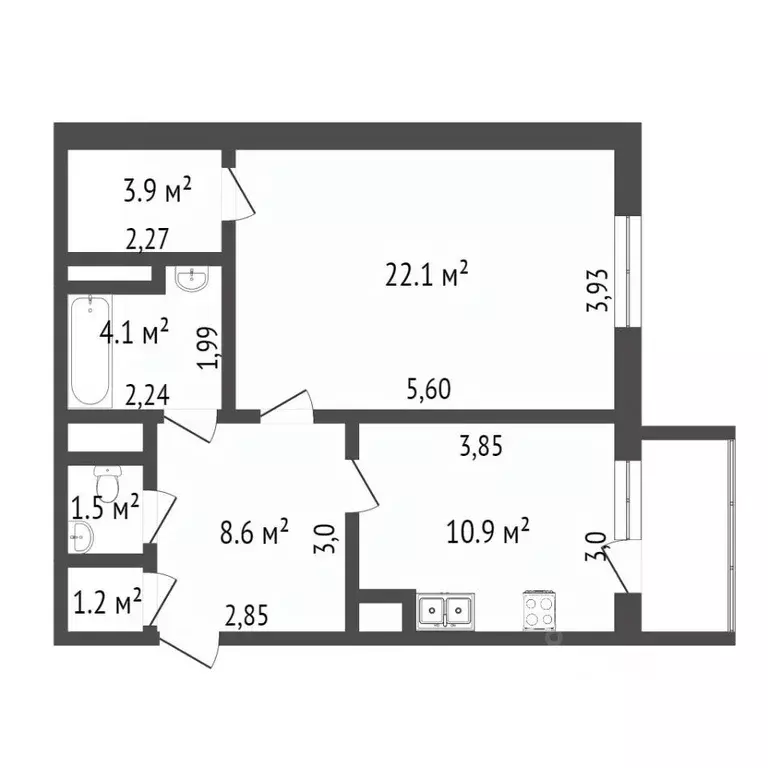 1-к кв. Ямало-Ненецкий АО, Новый Уренгой Оптимистов мкр, 4/2 (52.0 м) - Фото 1