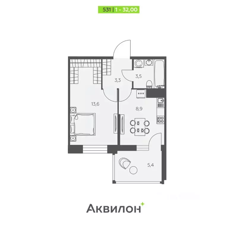 1-к кв. Ленинградская область, Кудрово г. Всеволожский район, ... - Фото 1