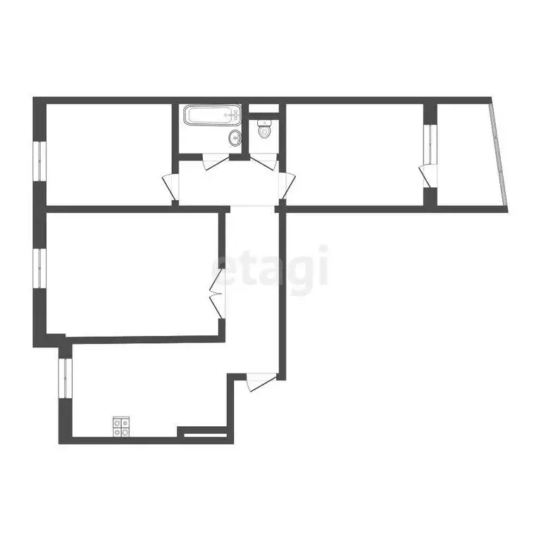 3-комнатная квартира: Омск, микрорайон Московка-2, улица Ярослава ... - Фото 1