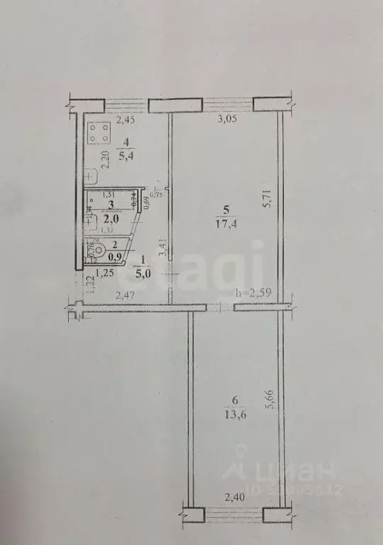 2-к кв. Забайкальский край, Чита ул. Красной Звезды, 20 (44.3 м) - Фото 1