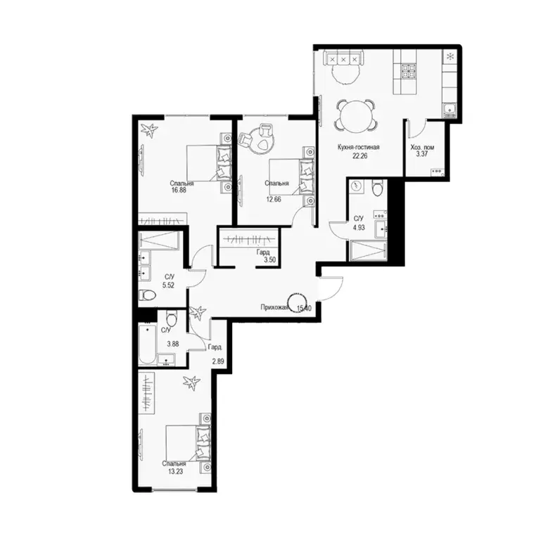 Продаётся 3-к квартира, 104.52 м - Фото 0