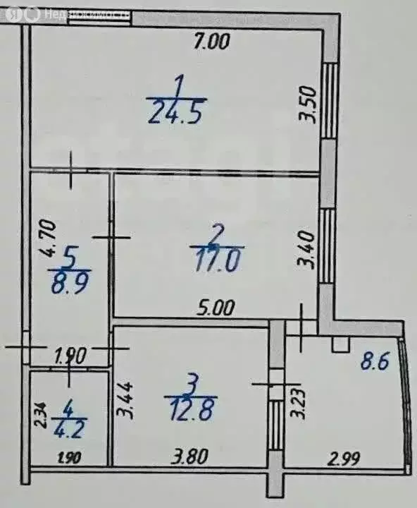 2-комнатная квартира: Каспийск, Молодёжная улица, 4 (75 м) - Фото 1