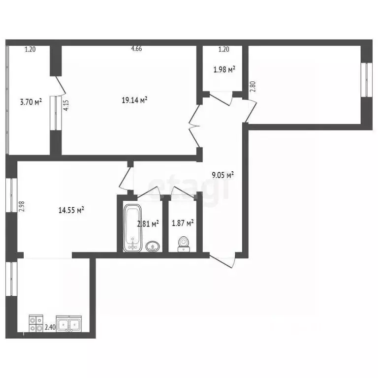 2-к кв. Ярославская область, Ярославль ул. Большая Донская, 15 (62.3 ... - Фото 2