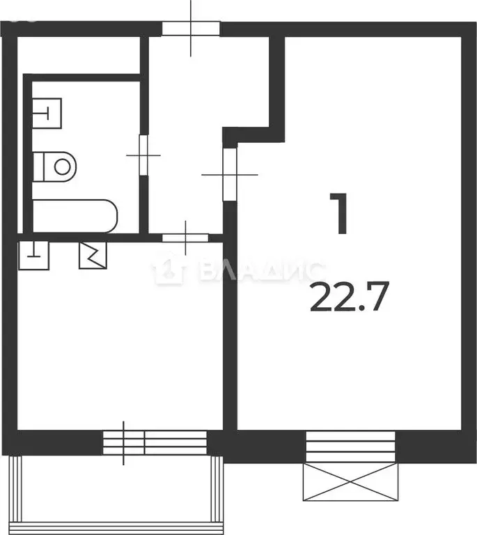 1-комнатная квартира: Москва, Нарвская улица, 5 (43.1 м) - Фото 1