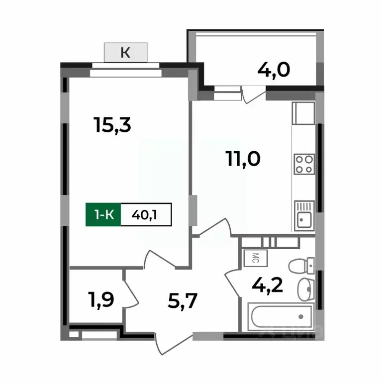 1-к кв. Владимирская область, Ковров Солнечный мкр,  (40.1 м) - Фото 0