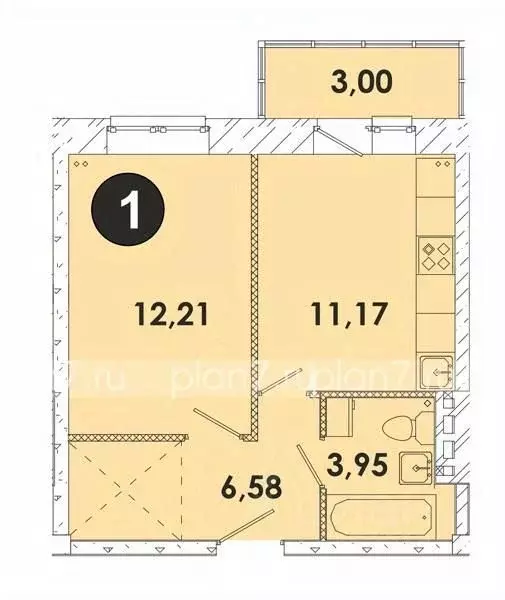 1-к кв. Иркутская область, Иркутский муниципальный округ, пос. ... - Фото 1