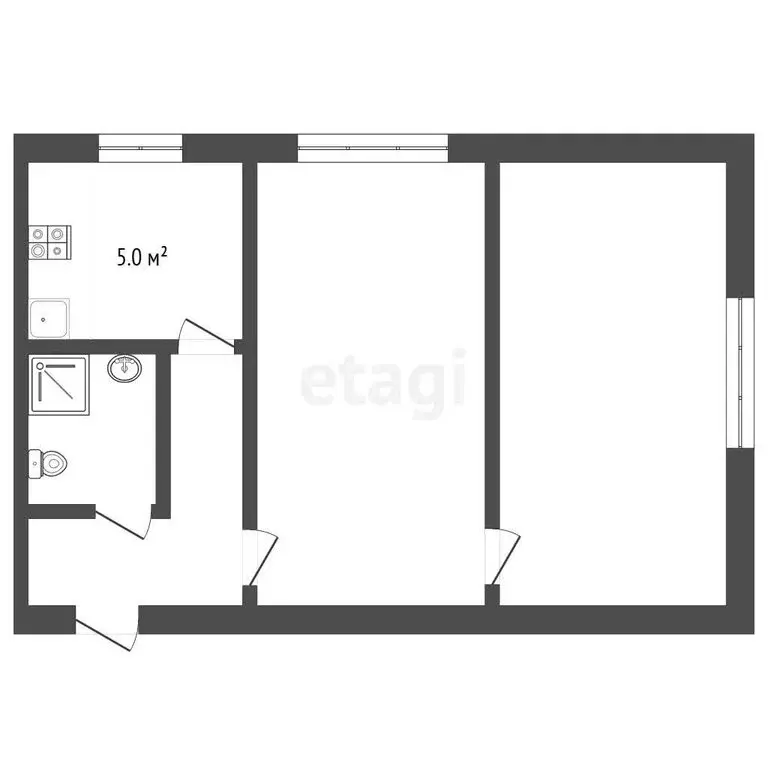 2-комнатная квартира: Выкса, улица Корнилова, 100/4 (36.7 м) - Фото 0