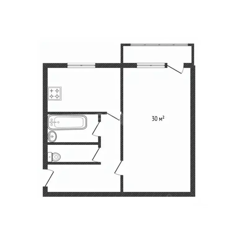 1-к кв. Брянская область, Сельцо проезд Горького, 8А (30.0 м) - Фото 1