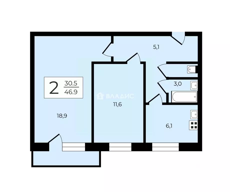 2-к кв. Москва ул. Медиков, 13 (47.0 м) - Фото 1