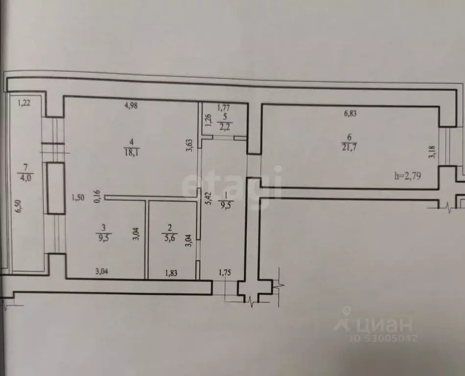 2-к кв. Забайкальский край, Чита ул. Анохина, 120А (66.6 м) - Фото 2