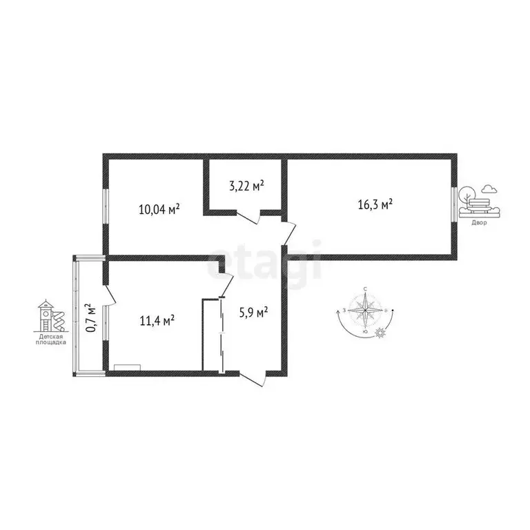 2-комнатная квартира: Калининград, Артиллерийская улица, 43 (47.56 м) - Фото 0