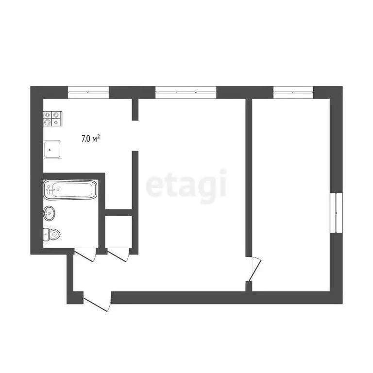 2-комнатная квартира: Тюмень, Ямская улица, 59 (41.5 м) - Фото 0