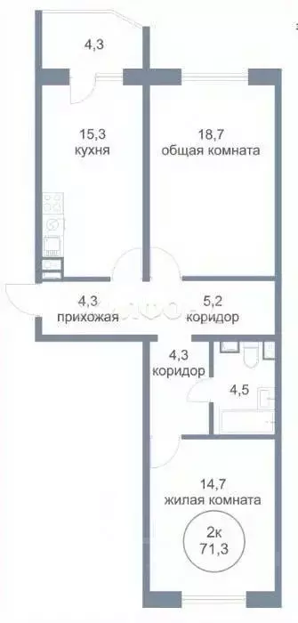 2-к кв. Ханты-Мансийский АО, Нефтеюганск 4-й мкр, 4к1 (71.3 м) - Фото 1