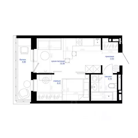 Студия Приморский край, Владивосток Сердце квартала жилой комплекс ... - Фото 1