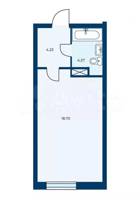 Квартира-студия, 32,6 м, 3/5 эт. - Фото 0