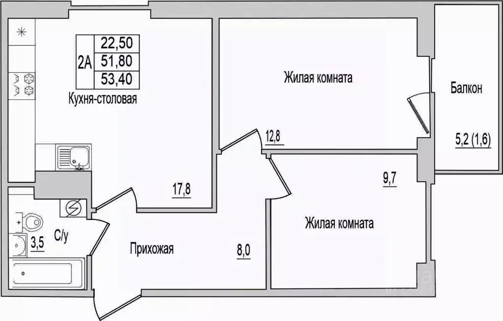 2-к кв. Псковская область, Псковский район, Завеличенская волость, д. ... - Фото 1
