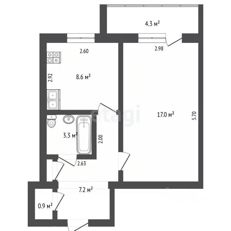 1-к кв. Крым, Евпатория ул. 9 Мая, 92 (37.0 м) - Фото 1