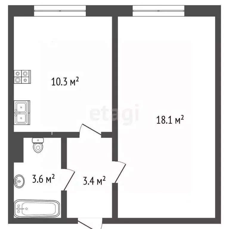 1-к кв. Московская область, Ленинский городской округ, пос. Битца ... - Фото 2
