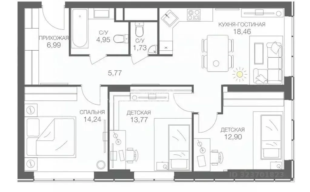3-к кв. Москва Шмитовский проезд, 39к6 (82.0 м) - Фото 2