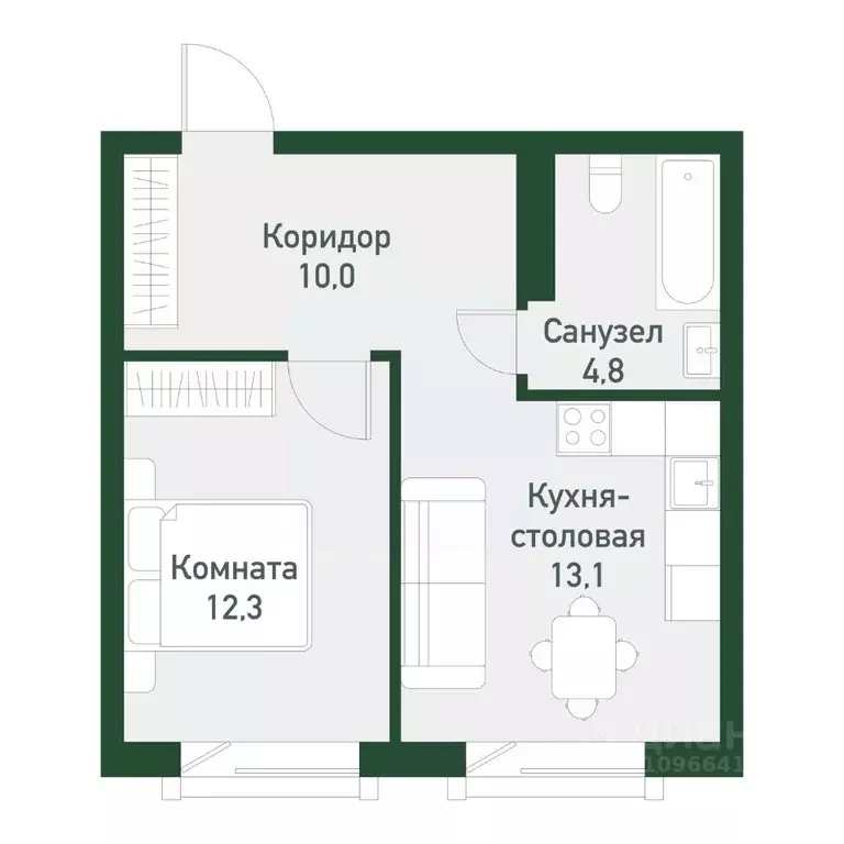1-к кв. Челябинская область, Челябинский городской округ, пос. ... - Фото 0