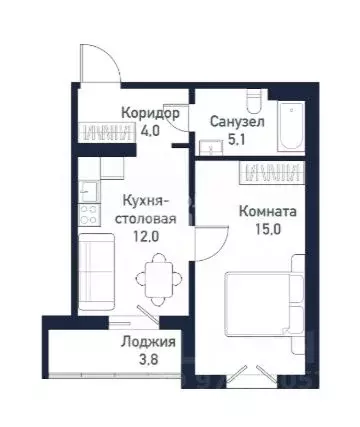 1-к кв. Челябинская область, Челябинский городской округ, пос. ... - Фото 2