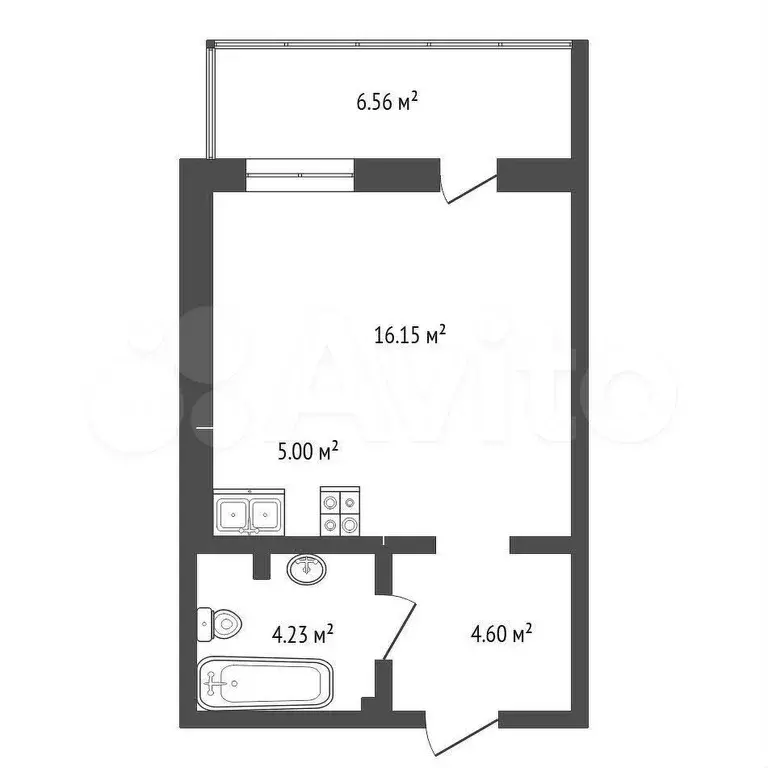 Квартира-студия, 29,7 м, 10/10 эт. - Фото 1