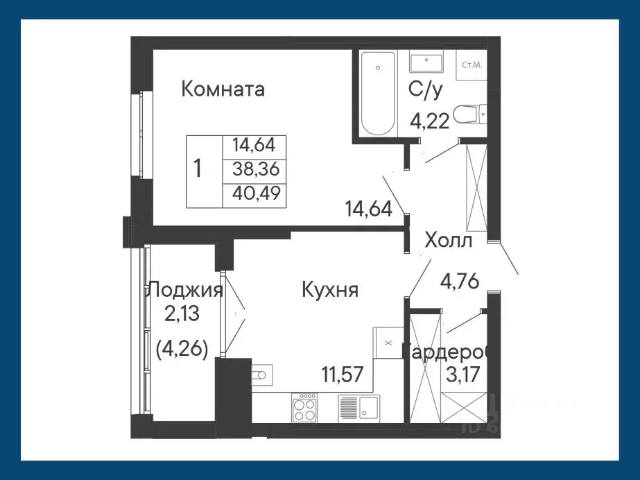 1-к кв. Ростовская область, Ростов-на-Дону Ривьера жилой квартал,  ... - Фото 1