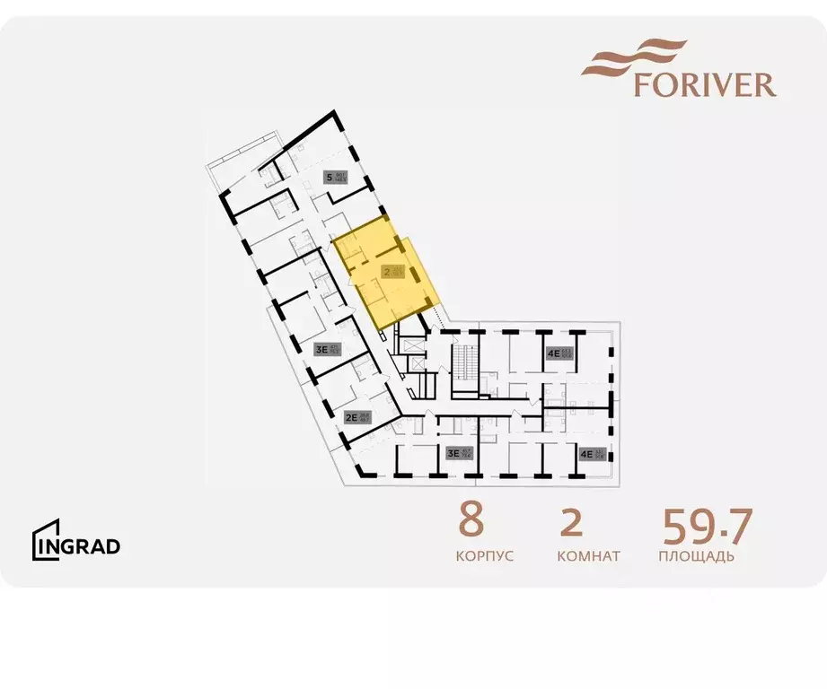 2-к кв. Москва Г мкр, Форивер жилой комплекс, 8 (59.7 м) - Фото 1