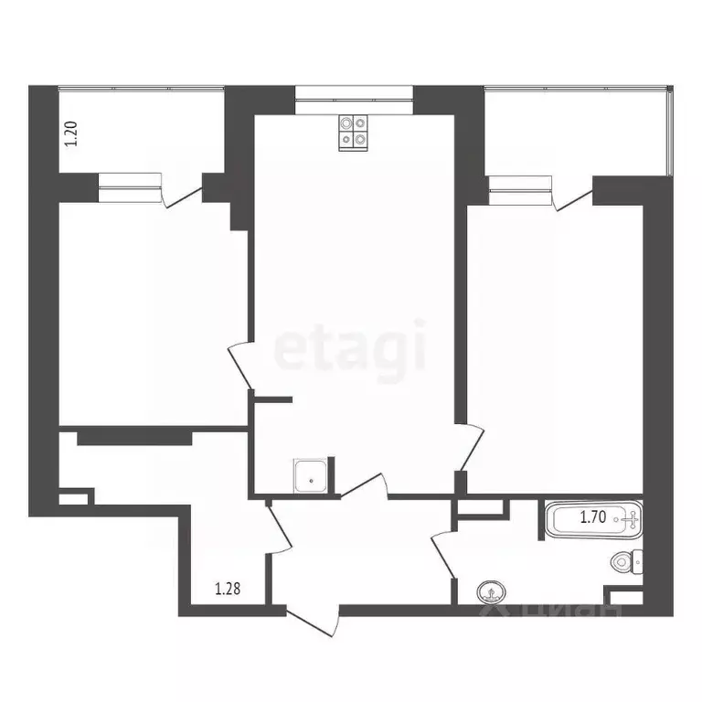 3-к кв. Хабаровский край, Хабаровск ул. А.А. Вахова, 10Б (65.3 м) - Фото 1