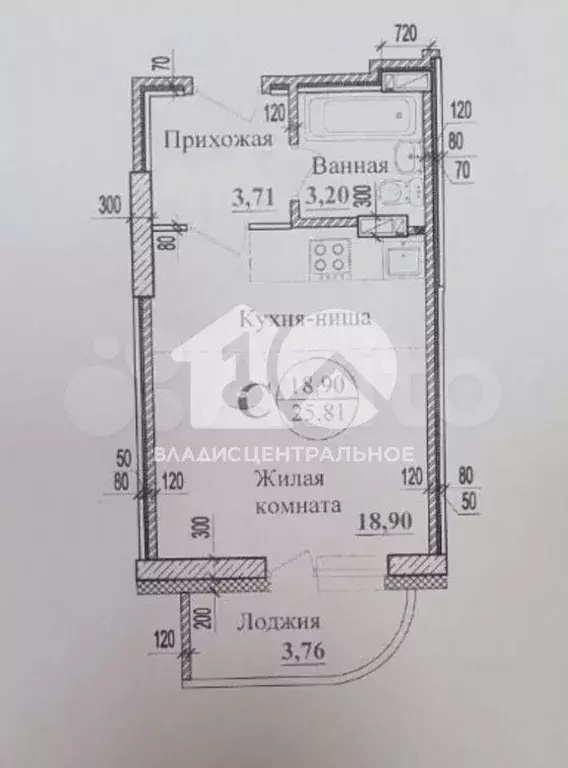 Квартира-студия, 25,9 м, 3/25 эт. - Фото 0