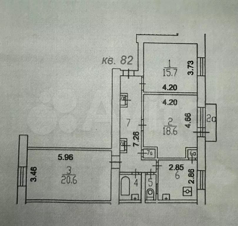 3-к. квартира, 81,3 м, 7/8 эт. - Фото 0
