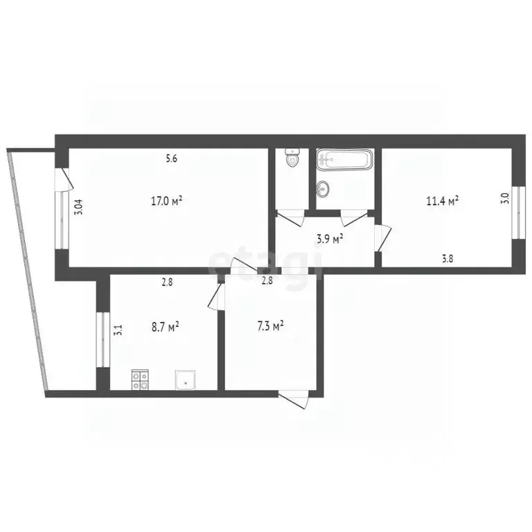 2-к кв. Ростовская область, Новошахтинск ул. Радио, 50 (53.0 м) - Фото 1