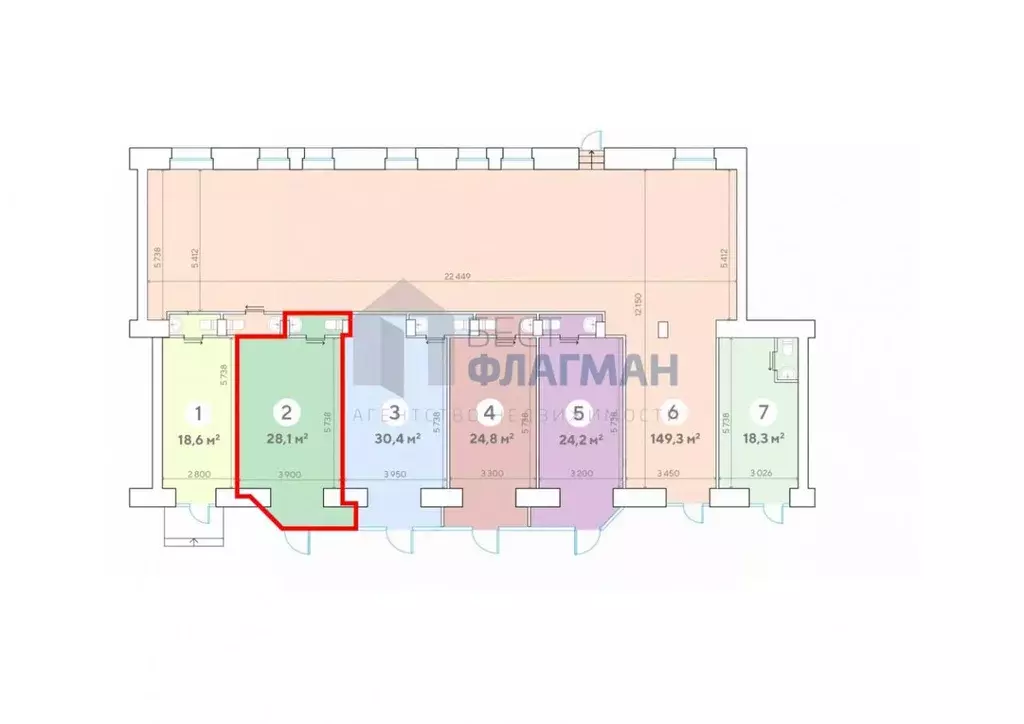 Помещение свободного назначения в Москва Ленинский просп., 62/1 (28 м) - Фото 2