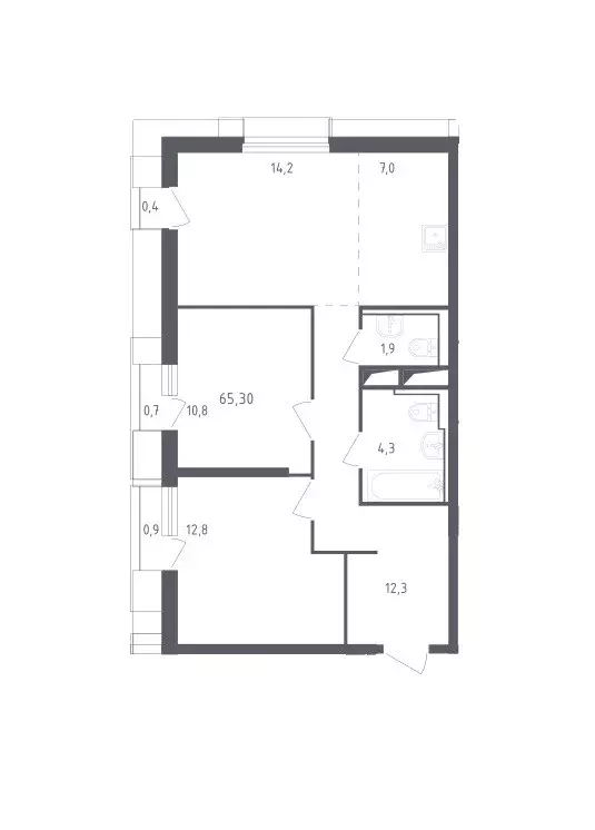 Продаётся 2-к квартира, 65.3 м - Фото 0