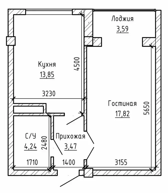 1-комнатная квартира: Нальчик, улица Ашурова, 1Дк2 (44 м) - Фото 1