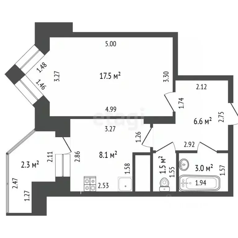1-к кв. Татарстан, Альметьевск просп. Изаила Зарипова, 3 (36.7 м) - Фото 1