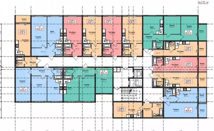 Квартира-студия, 28м, 4/12эт. - Фото 1