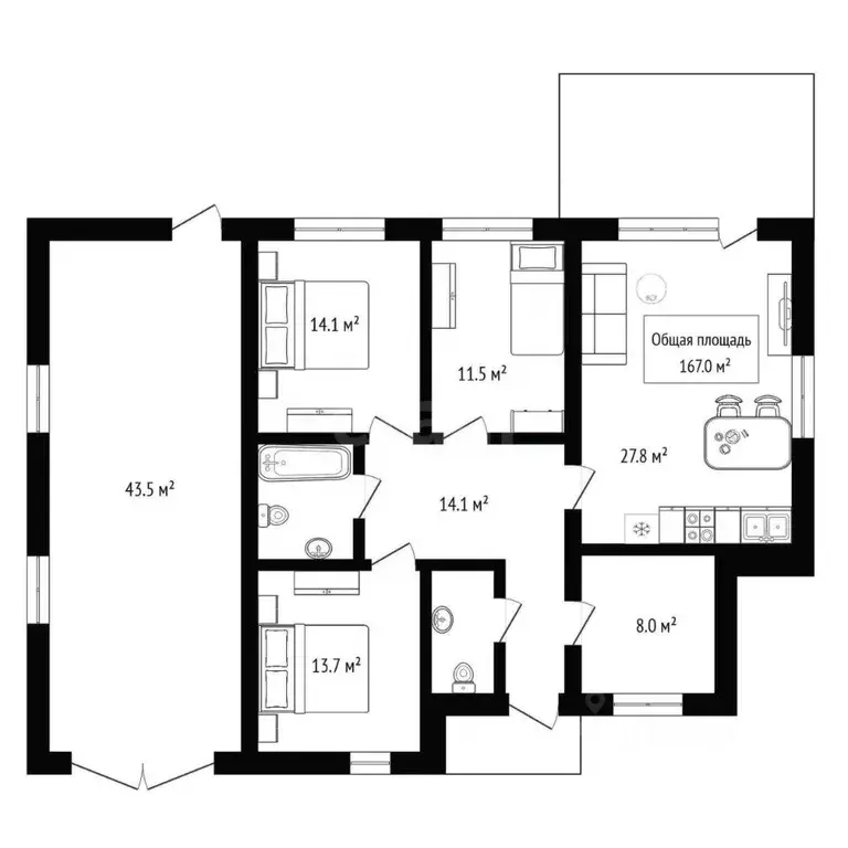 Дом в Новосибирская область, Бердск ул. Летняя, 1 (167 м) - Фото 2